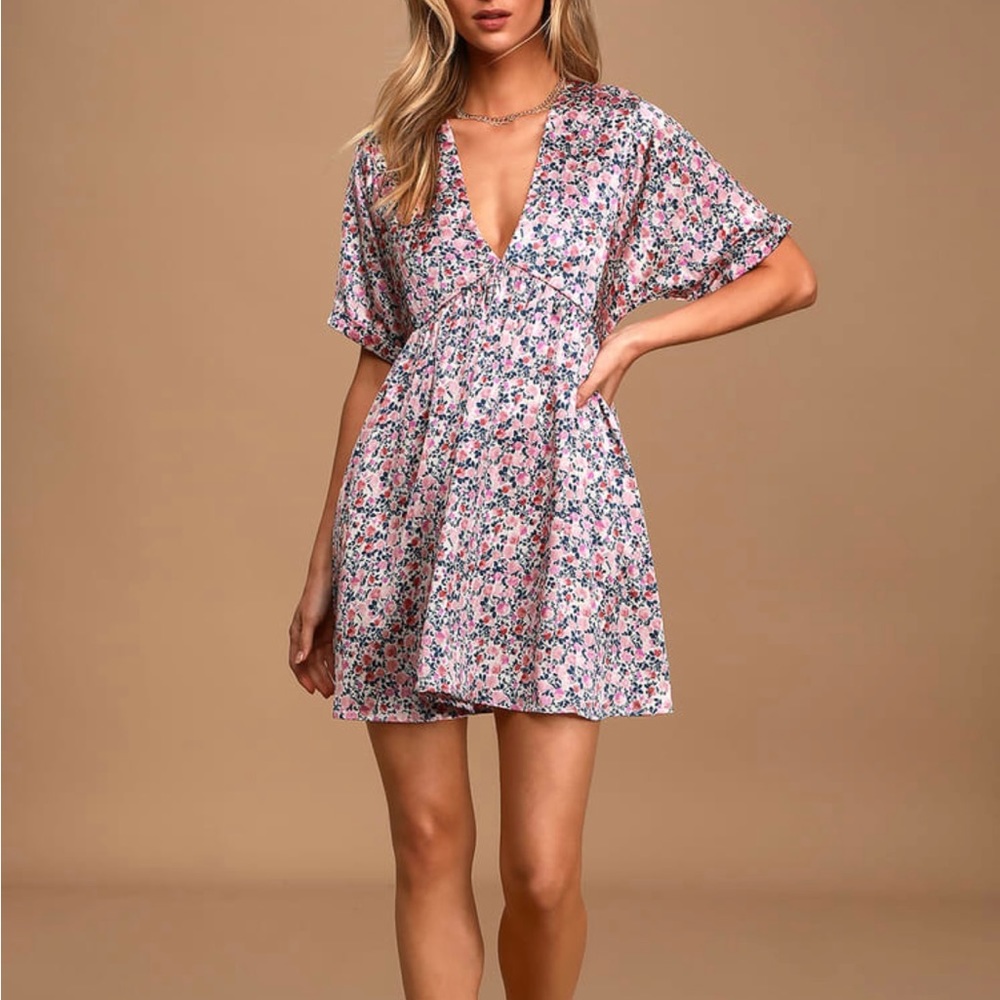 Lulu’s Express Yourself satin babydoll dress